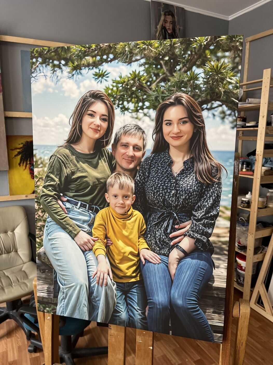 Свадебный портрет Love is на холсте в Крыму